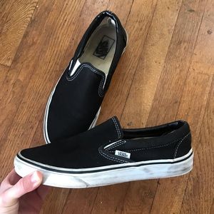 Vans slip ons black, size men’s 9 women’s 10.5